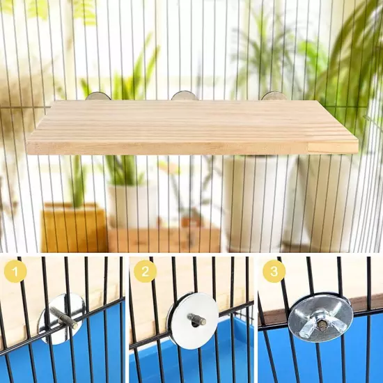 Bird Platform Wooden Flat Bird Perch for Cage Budgie Parrot Perches for Parak...