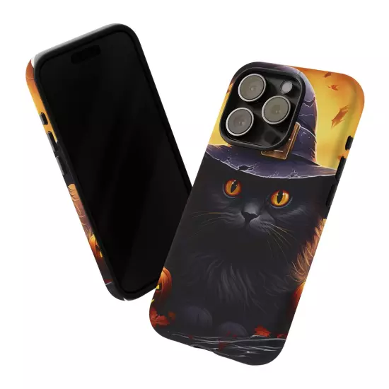 Custom Dual Layer Protective iPhone Case, Cat Witch