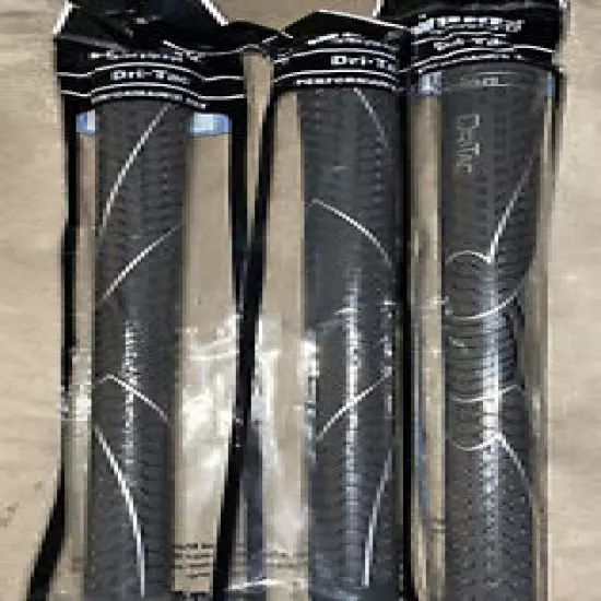 3 Winn Dri-Tac AVS DriTac Perf. Soft Gray Grey Oversize/Jumbo +1/8"Golf Grip NEW