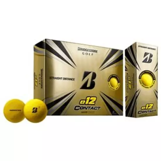 NEW 2021 BRIDGESTONE E12 CONTACT GOLF BALLS 1 DOZEN MATTE YELLOW