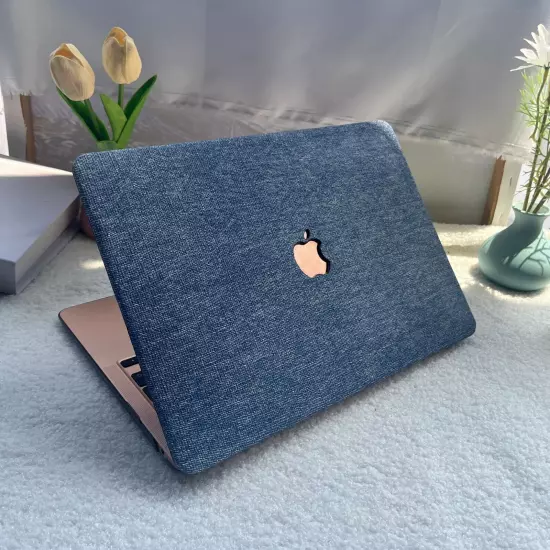 Denim fabric style Laptop Case for MacBook Soft Pink Cover Mac Air 13 Pro 14 15