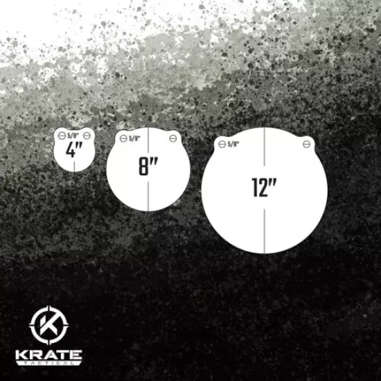 KRATE Tactical 3-Pc AR500 Steel Gong Target Set Metal Shooting 3/8" Gun Practice