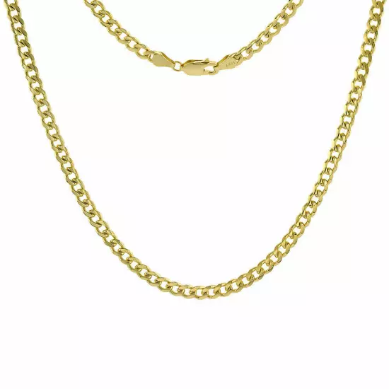 14K Yellow Gold Solid 2.7mm-6mm Miami Cuban Chain Link Necklace Bracelet 7"-30"