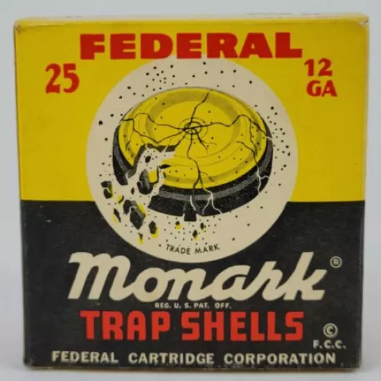 Vintage Federal Monarch 12 GA Box EMPTY 12ga Gun Hunter Advertising A16