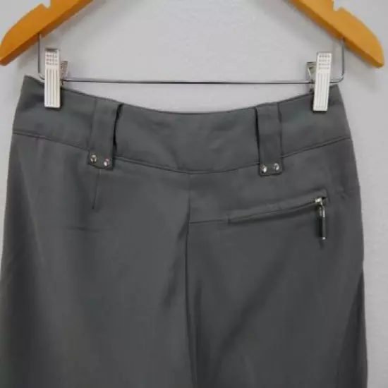 DKNY Golf Womens Gray Zipper Pocket Athletic Golf Crop Pants Sz 2