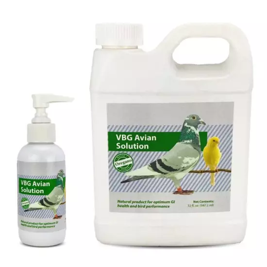 VBG Avian Solution - Natural Product with Oregano for Bird GI Health (4oz, 32oz)