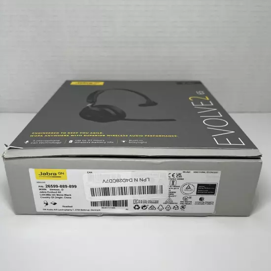 Jabra Evolve2 65 Link380c UC Mono Wireless/Bluetooth Noise-Isolating Headset