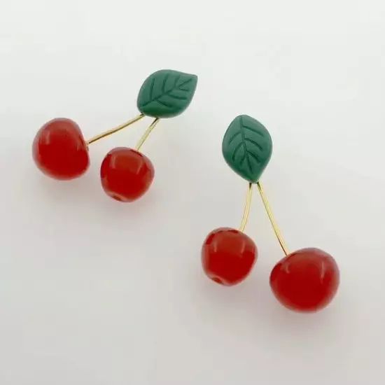 Lele Sadoughi Cherry Earrings in Red