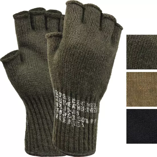 Fingerless Wool Gloves Genuine GI Tactical Military Army Glove Liners USA Made