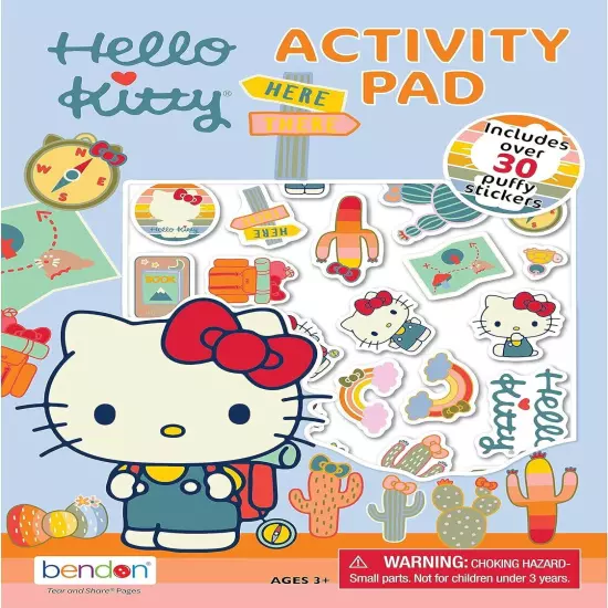 Hello Kitty 32 Page Puffy Sticker Activity Pad, Bendon 57976 Multicolor 