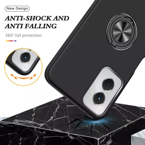 For Motorola Moto G Power 5G 2024 - Dual Layer Impact Cover Case w/Ring Holder