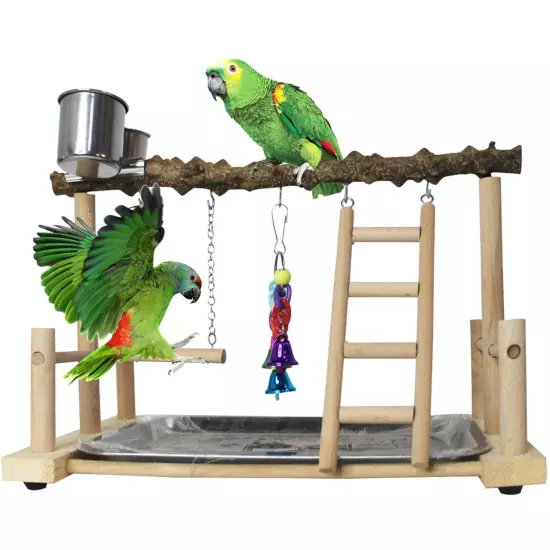 Bird Playground Birdcage Playstand Pet Bird Perch Platform Stand Parrot Play ...