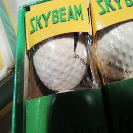 Vintage 1950's Sky Beam Golf Balls 1 Dozen Full Box Japan Rare Steel Center 