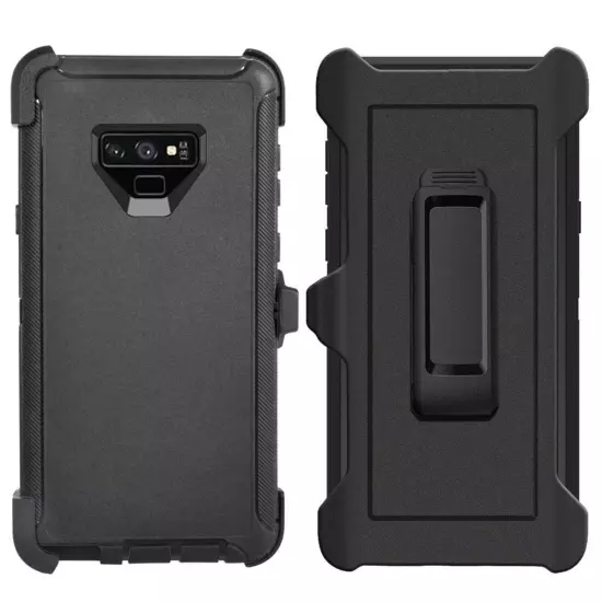 For Samsung Galaxy Note 9 Case (Belt Clip Holster Fits Otterbox Defender) Black