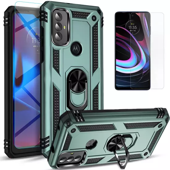 For Motorola Moto G Play 2023 2024 Case Phone Shockproof Cover + Tempered Glass