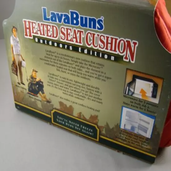 LavaBuns Heated / Cooled Seat Cushion Pad Microwaveable, Orange Red — New in Box