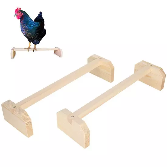 TOPINCN 2Pcs Chicken Perch Bird Wood Stand Natural Wooden Chicken Perch Chick...