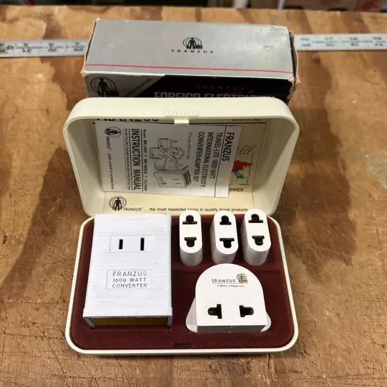 Vintage Travel FRANZUS Foreign Electricity 1600 Watt Converter Kit 220v to 110v