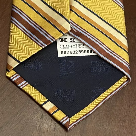 Jos. A. Bank Gold Brown Blue 100% Silk Men’s Neck Tie Made In China