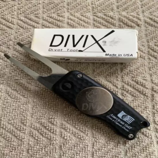 DIVIX GOLF Switchblade DIVOT TOOL American Golf Logo MADE IN THE USA w/ Marker