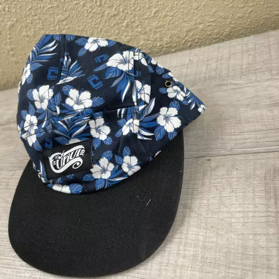 Men's Baseball Cap One Size Black Floral Print Cotton Adjustable Strap Back Hat