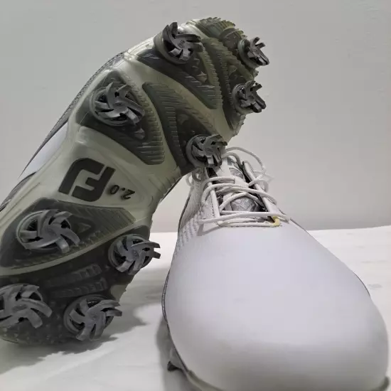 FootJoy DNA Mens 8.5 M White Leather Soft Spike Golf Shoes 53383 Great Condition