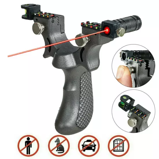 Hunting Professional Catapult Laser Slingshot With Rubber Aim Point Target HOT