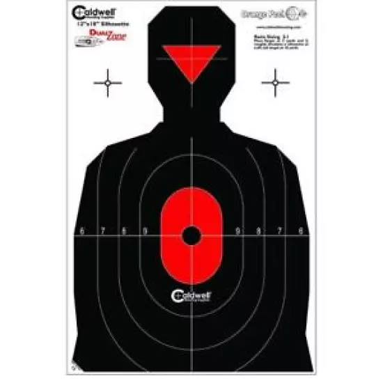 Caldwell 12x18" Silhouette Dual Zone Target, 25 Sheets #280341