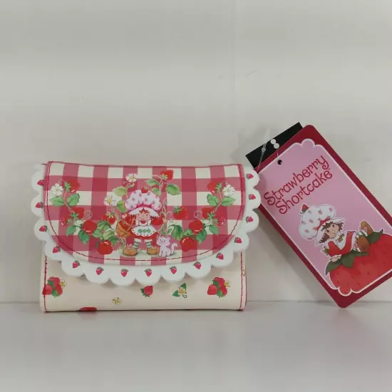 Strawberry Shortcake Gingham Mini Backpack Bag & Wallet Cardholder Set New