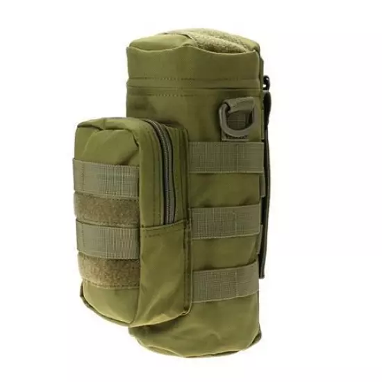 Militray Tactical Molle Zipper Water Bottle Kettle Hydration Pouch Bag