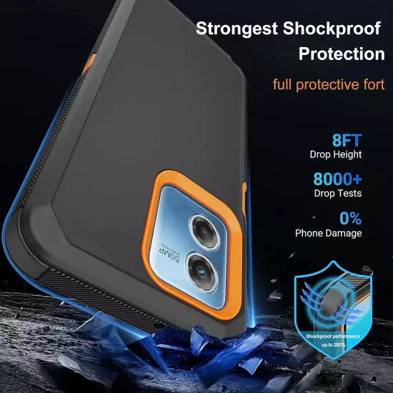 For Motorola Moto G Play 2023 2024 Case Phone Cover Shockproof + Tempered Glass