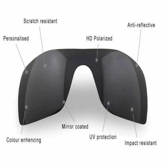 GDA Polarized Replacement Lenses For Oakley Batwolf 9101 Sunglasses Personalised