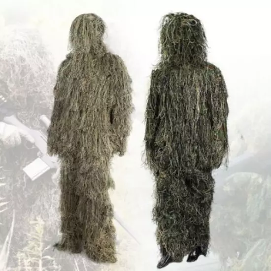 MILITARY GHILLIE SUITS WOODLAND DESERT CAMO CLOTHING TACTICAL HUNTING GEAR SET