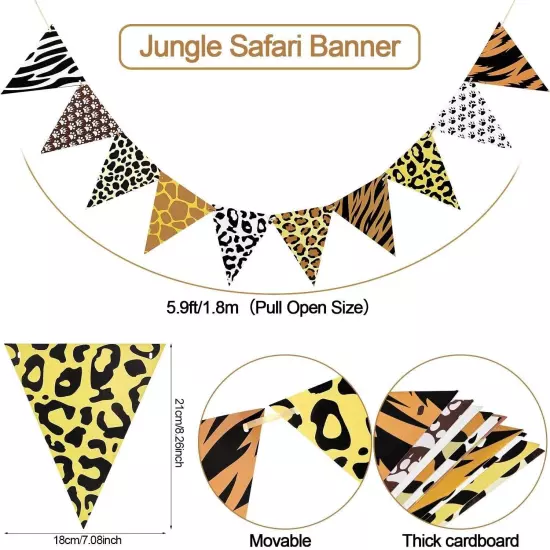 Jungle Safari Banner Animal Themed Bunting Banner Birthday Anniversary Flags