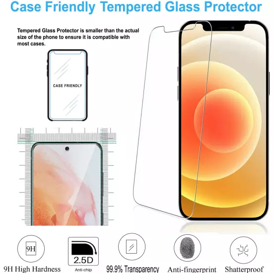 For iPhone 16 Pro Max/16 Pro/16 Plus Case Phone Shockproof Cover +Tempered Glass