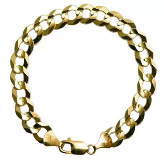 GOLD AUTHENTIC 10K SOLID GOLD MEN/WOMEN CUBAN LINK BRACELET SIZE 7"-9" FREE SHIP