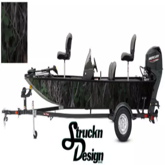 Boat Wrap Realistic Grass Blades Camo Vinyl Decal Fishing Fish Bass Kit Graphic 