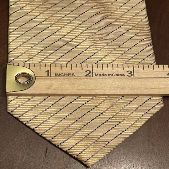 John Alexander Gold Blue Hand Made 100% Silk Men’s Neck Tie Made In China