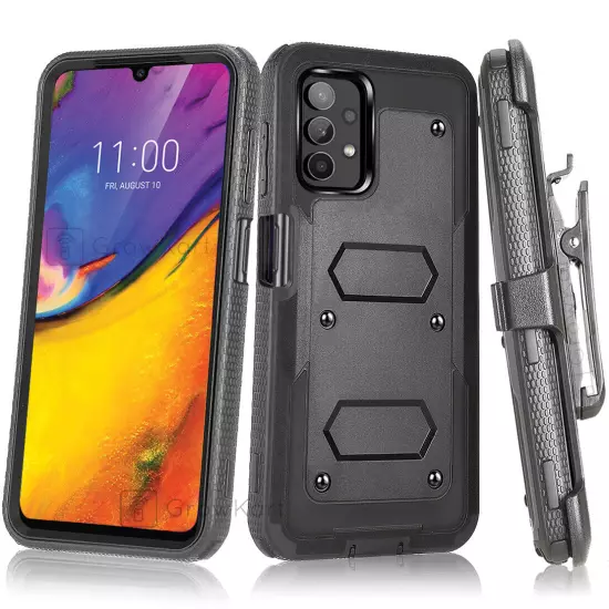 ARMOR TANK RUGGED Phone Case Cover Clip Stand Holster +BUILT IN SCREEN PROTECTOR