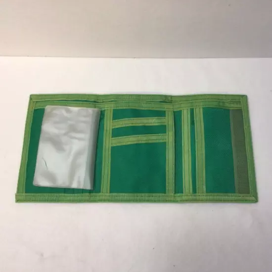 VTG Wallet Hook Loop Trifold Wallet 1970's - 80's Green with US Navy Logo USN