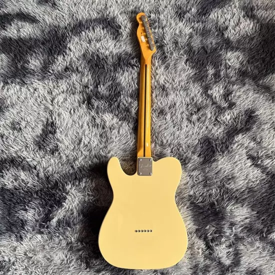 CreamNash yellow telecaster electric guitar with maple neck shipping quickly