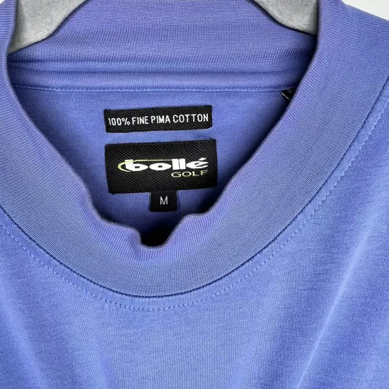 GOLF BOLLE Men Size Medium Blue 100% Fine Pima Cotton Mock Neck Layer Shirt