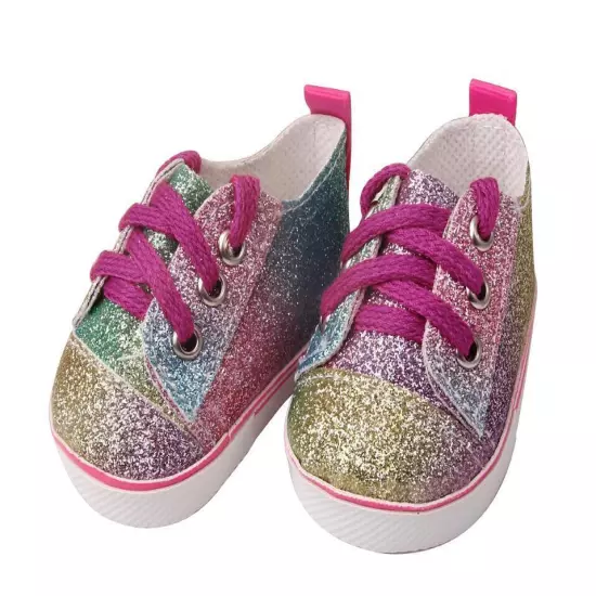 Sparkling tie sneakers made for 18'' doll American girl shoes