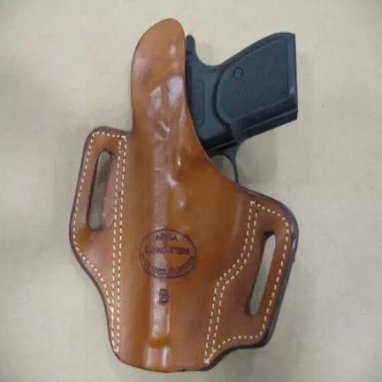 Bersa Thunder .380 OWB Leather 2 Slot Molded Pancake Belt Holster CCW TAN RH