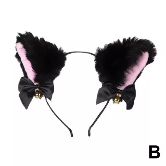 Cat Ear Bow Headband Claw Gloves Cosplay Plush Hairband Women Girl Headwear'