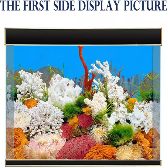 ELEBOX New 20" x 48" Fish Tank Background 2 Sided River Bed H:19.5"x L:48", A 