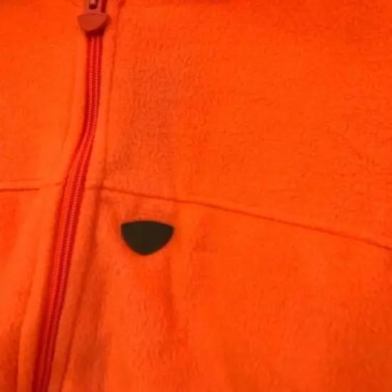 Wood' N Trail Large Fleece Zip Up Jacket Bright Blaze Orange Hunting 