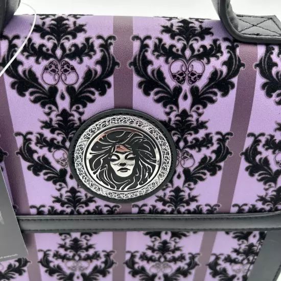 Disney Haunted Mansion Mdm. Leota Crossbody Bag Purple/Black/Silver Chain W Tags