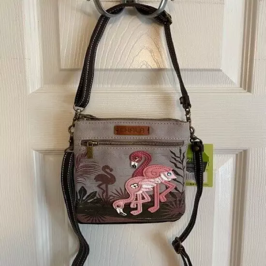 NEW ITEM!! NEW LISTING!! CHALA FLAMINGO GROUP DOUBLE POCKET CELL PHONE BAG