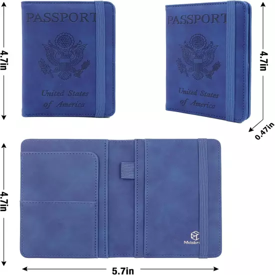 Premium Leather Passport Holder Covers Case, Waterproof Rfid Blocking Travel Wal